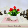 GROWSIR Vas Bunga Mawar Artificial Plastik Mini Tanaman Hias Aesthetic Mini Pot Rose Hiasan Estetik TH013