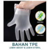 GROWSIR x HIGI Sarung Tangan TPE 100 pcs Sekali Pakai Sarung Tangan Plastik Pembersih Rumah Tangga Bebas Latex Hand Gloves Higienis Steril HG-001