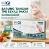 GROWSIR x HIGI Sarung Tangan TPE 100 pcs Sekali Pakai Sarung Tangan Plastik Pembersih Rumah Tangga Bebas Latex Hand Gloves Higienis Steril HG-001